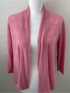 Eileen Fisher Pink Open-Front Cardigan